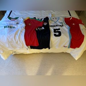 Group of 5 soccer jerseys/shirts